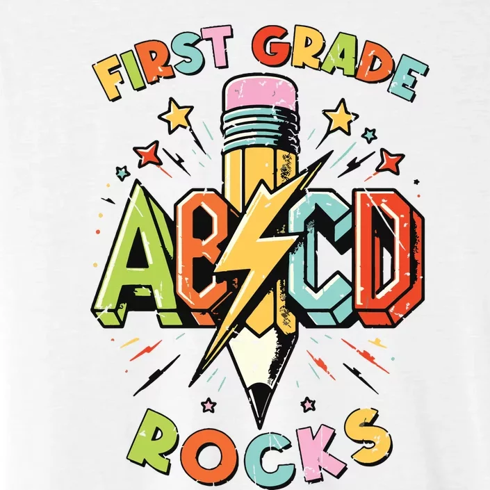 Abcd 1st Grade Rocks Pencil Lightning Teachers Rock Boy ChromaSoft Performance T-Shirt