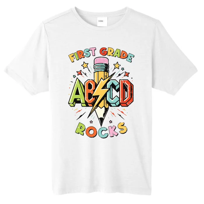 Abcd 1st Grade Rocks Pencil Lightning Teachers Rock Boy ChromaSoft Performance T-Shirt