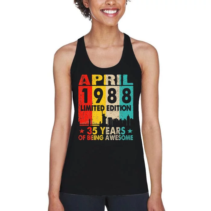 April 1988 Limited Edition 35 Years Of Being Awesome Women's Racerback Tank