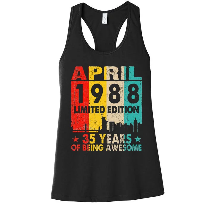 April 1988 Limited Edition 35 Years Of Being Awesome Women's Racerback Tank