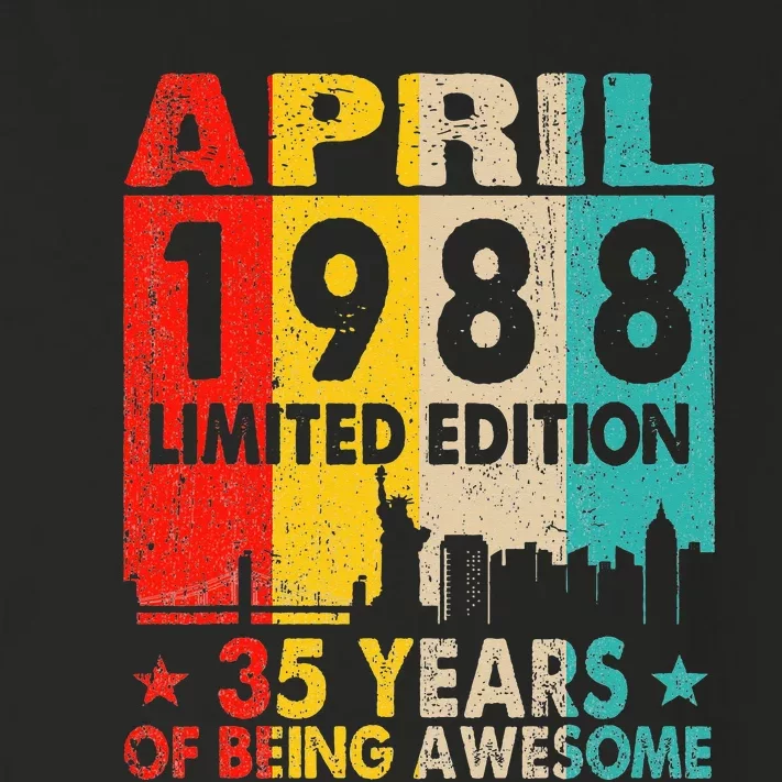 April 1988 Limited Edition 35 Years Of Being Awesome Toddler Long Sleeve Shirt