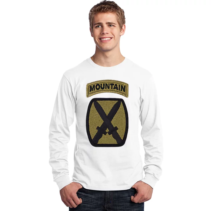 Army 10th Mountain Division Military Veteran Morale Long Sleeve Shirt