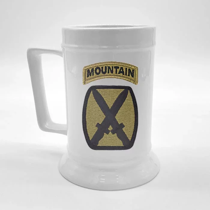 Army 10th Mountain Division Military Veteran Morale Front & Back Beer Stein