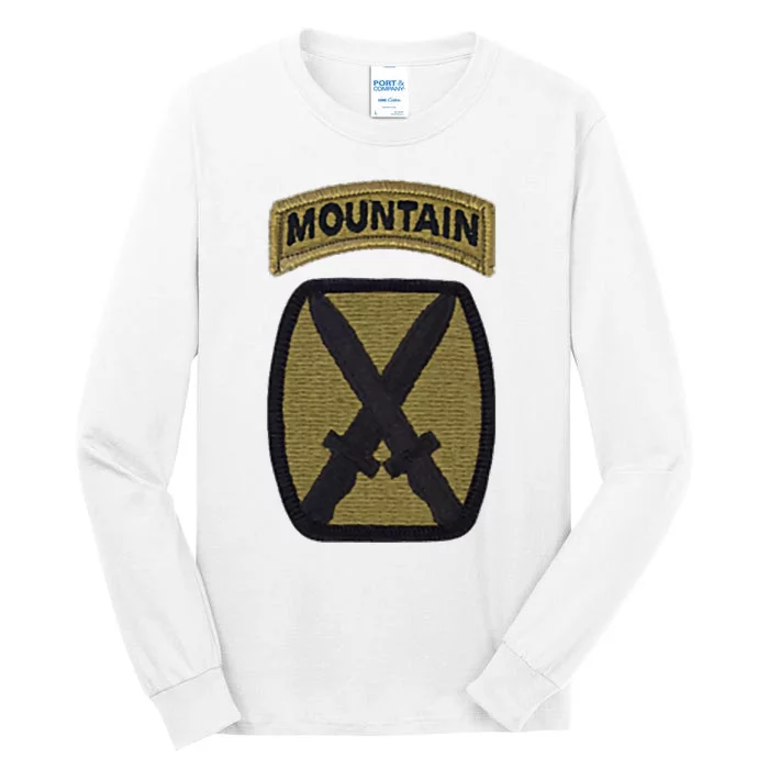 Army 10th Mountain Division Military Veteran Morale Tall Long Sleeve T-Shirt