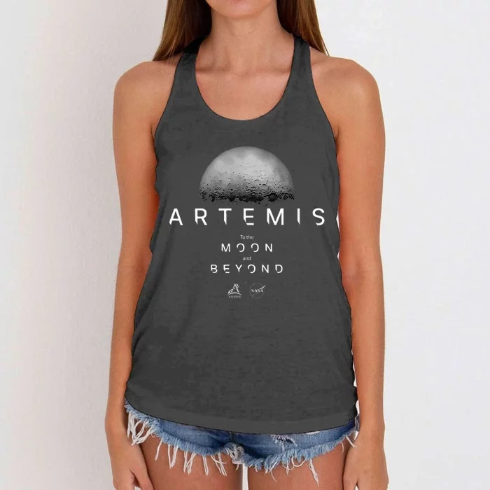 Artemis 1 N.Asa Launch Mission To The Moon And Beyond Women's Knotted Racerback Tank