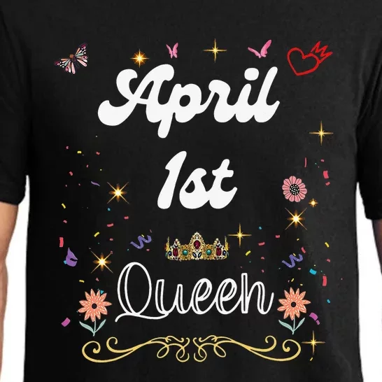 April 1st Queen Born on April 1 Birthday Pajama Set