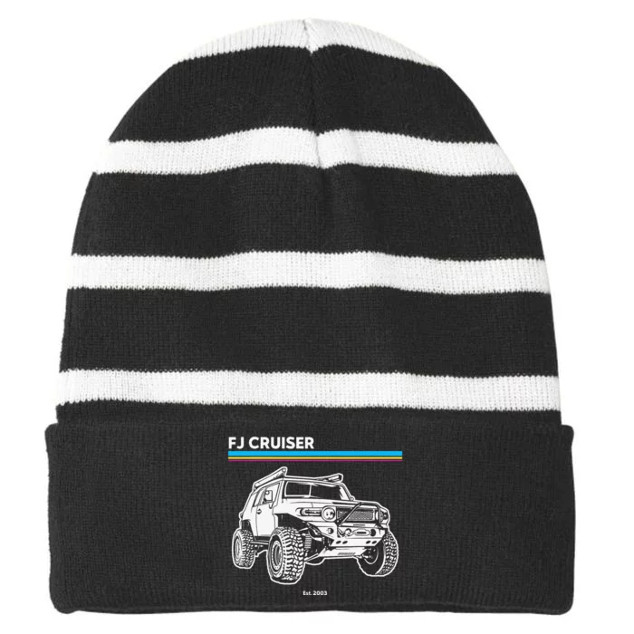 Adventure 101 Retro FJ Cruiser Striped Beanie with Solid Band