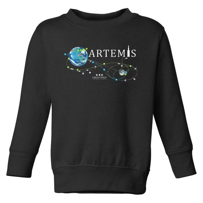 Artemis 1 Route Map SLS Rocket Launch Mission To The Moon Toddler Sweatshirt