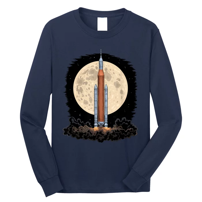 Artemis 1 SLS Rocket Launch Mission To The Moon And Beyond Long Sleeve Shirt