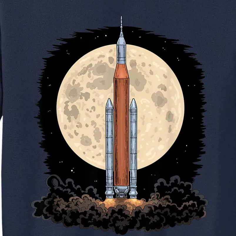 Artemis 1 SLS Rocket Launch Mission To The Moon And Beyond Tall Sweatshirt