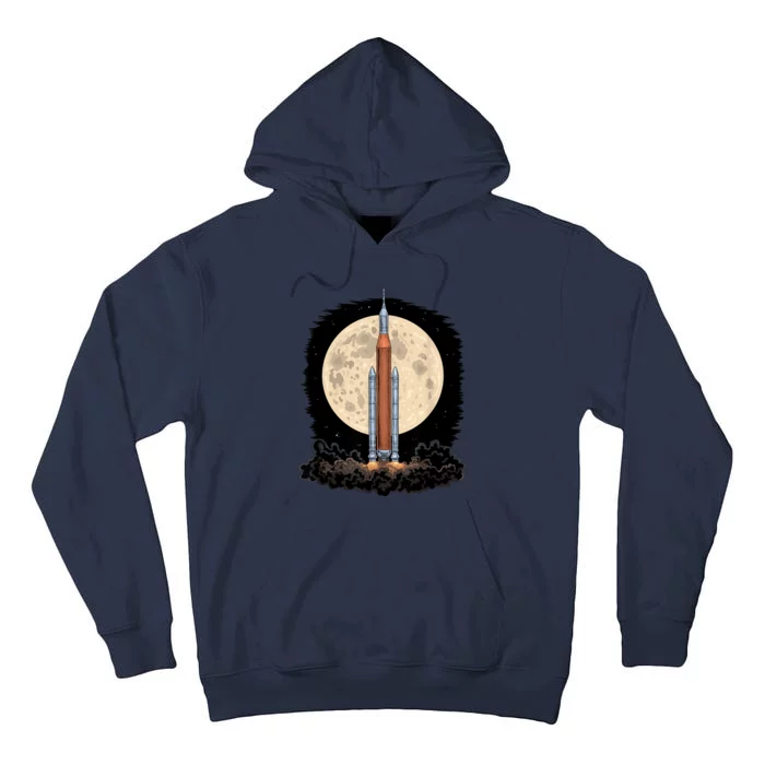 Artemis 1 SLS Rocket Launch Mission To The Moon And Beyond Tall Hoodie