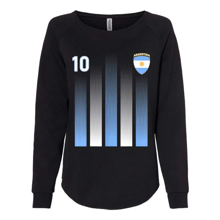 Argentina 10 Soocer Jersey Argentina Football Fans Soccer Womens California Wash Sweatshirt