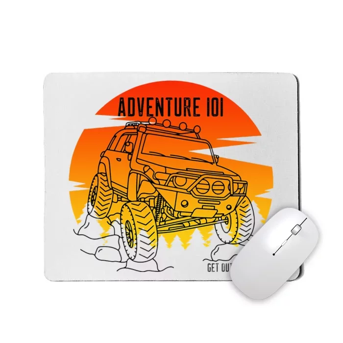 Adventure 101 Sundown in the woods FJ Cruiser. Mousepad