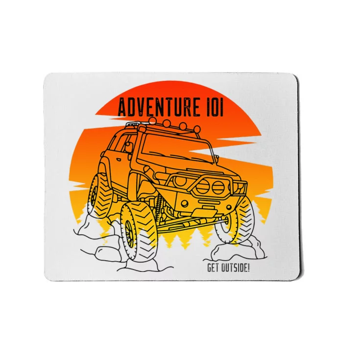 Adventure 101 Sundown in the woods FJ Cruiser. Mousepad