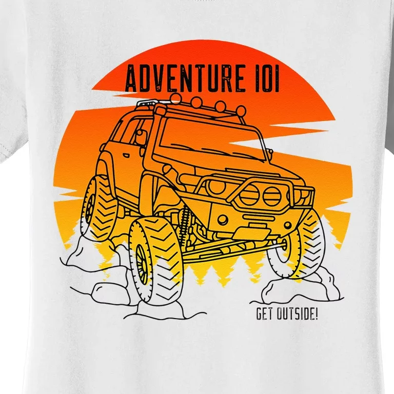 Adventure 101 Sundown in the woods FJ Cruiser. Women's T-Shirt