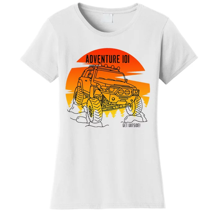 Adventure 101 Sundown in the woods FJ Cruiser. Women's T-Shirt