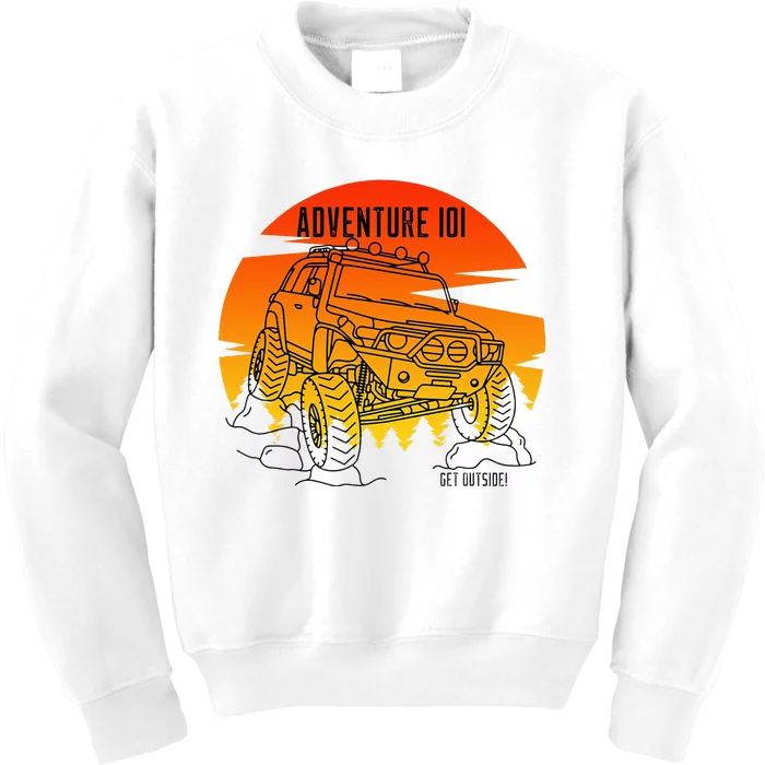 Adventure 101 Sundown in the woods FJ Cruiser. Kids Sweatshirt