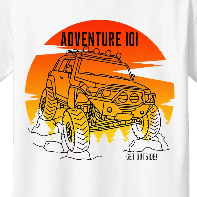 Adventure 101 Sundown in the woods FJ Cruiser. Kids T-Shirt