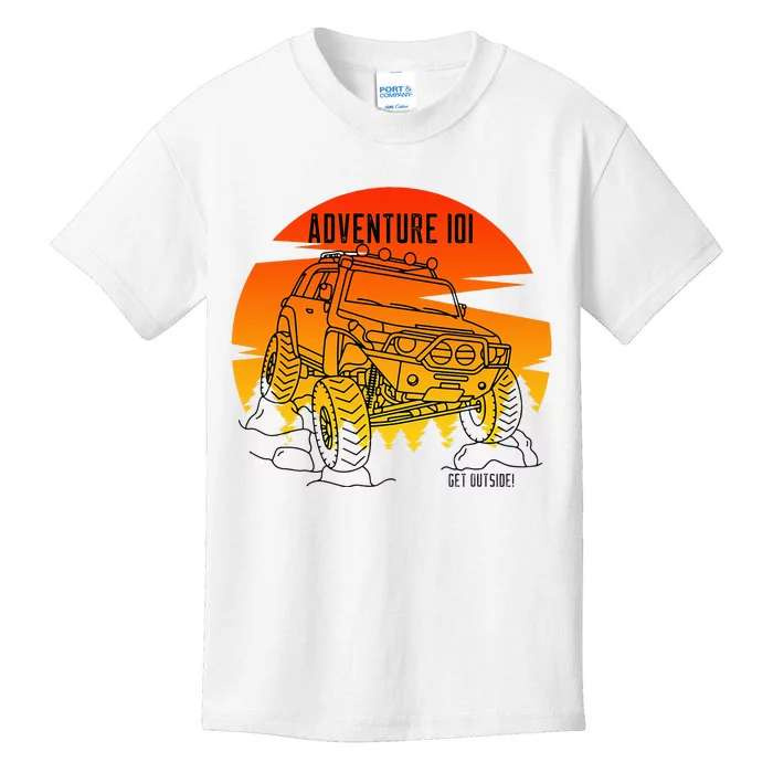 Adventure 101 Sundown in the woods FJ Cruiser. Kids T-Shirt