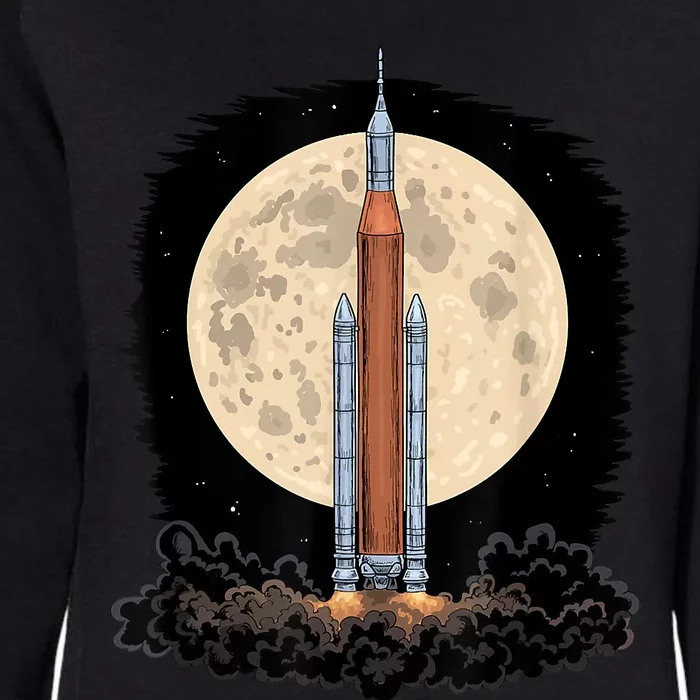 Artemis 1 SLS Rocket Launch Mission To The Moon And Beyond Womens California Wash Sweatshirt