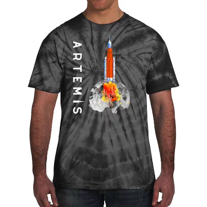 Artemis 1 SLS Rocket Launch Mission To The Moon And Beyond Tie-Dye T-Shirt