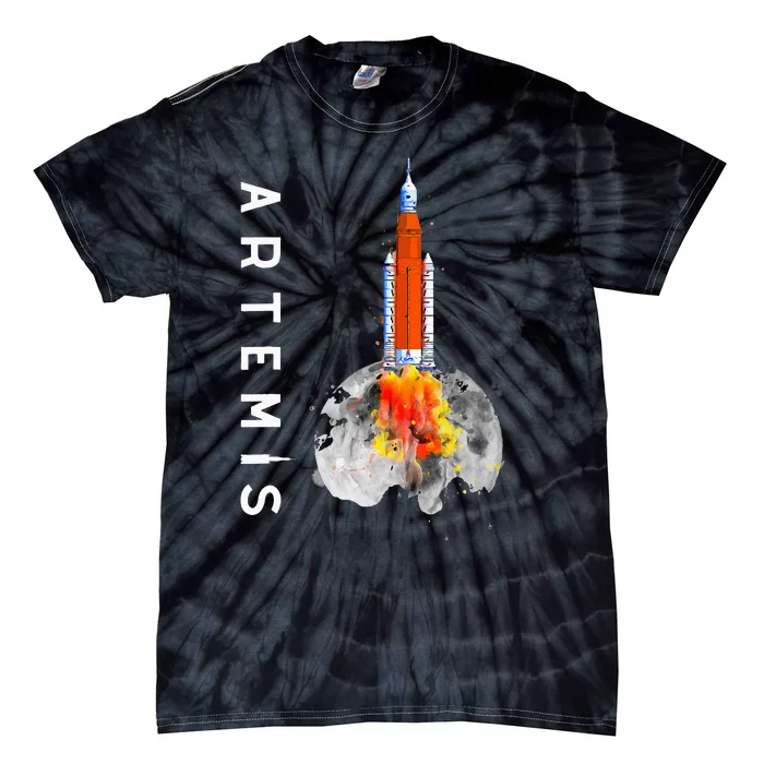 Artemis 1 SLS Rocket Launch Mission To The Moon And Beyond Tie-Dye T-Shirt