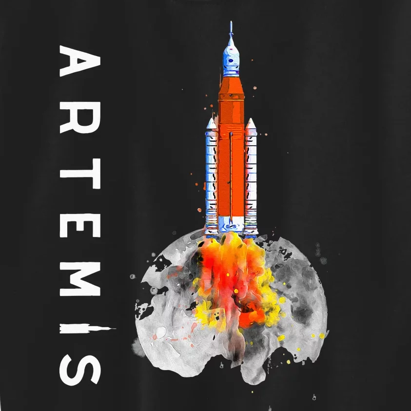 Artemis 1 SLS Rocket Launch Mission To The Moon And Beyond Kids Sweatshirt