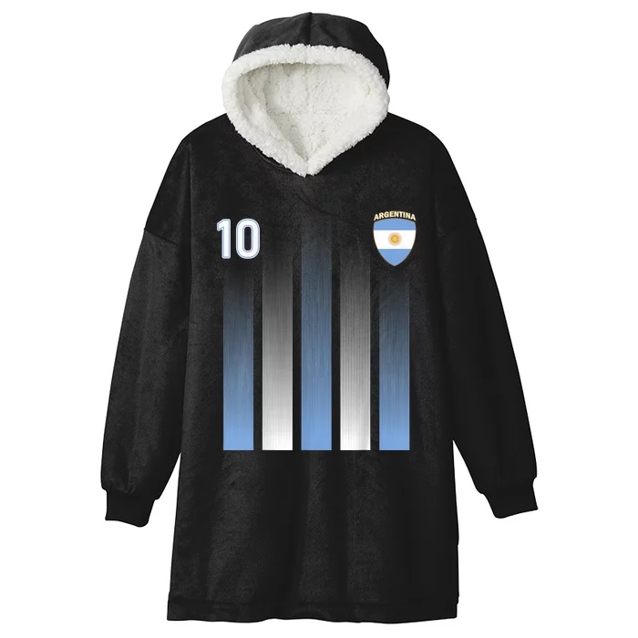 Argentina 10 Soccer Jersey Argentina Football Fan Soccer Hooded Wearable Blanket