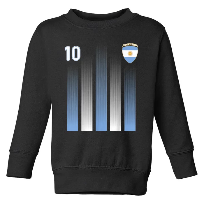 Argentina 10 Soccer Jersey Argentina Football Fan Soccer Toddler Sweatshirt