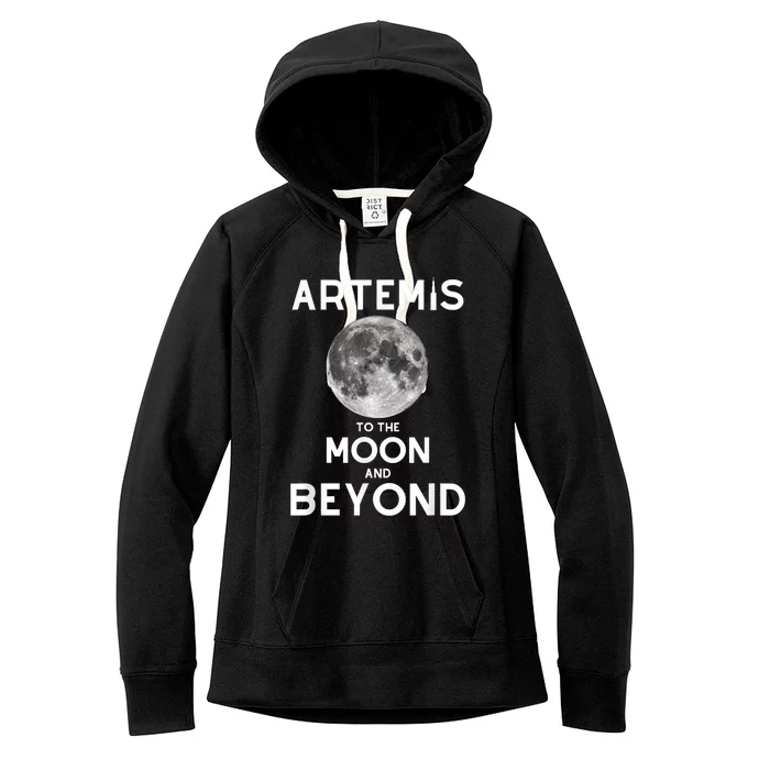 Artemis 1 SLS Rocket Launch Mission To The Moon And Beyond Women's Fleece Hoodie