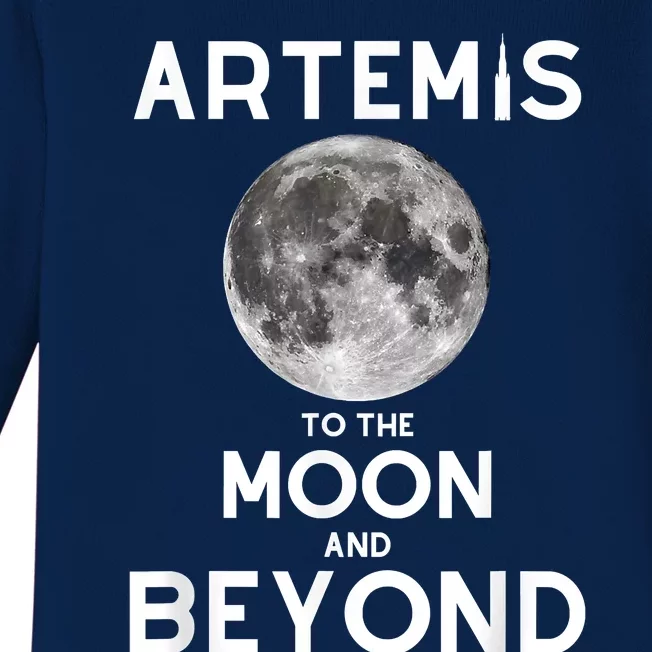 Artemis 1 SLS Rocket Launch Mission To The Moon And Beyond Baby Long Sleeve Bodysuit