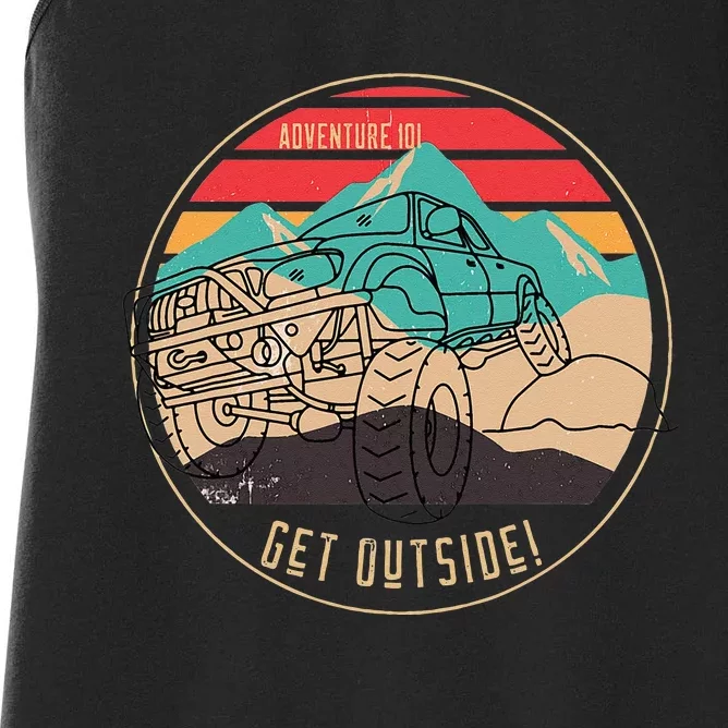 Adventure 101 Tacoma into the great outdoors Overland. Women's Racerback Tank