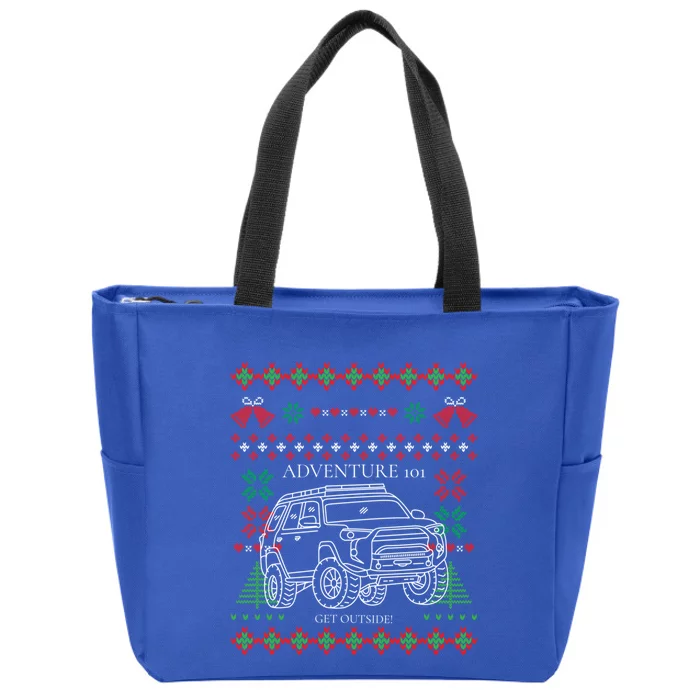 Adventure 101 Ugly Christmas 4runner Surf Gift Zip Tote Bag