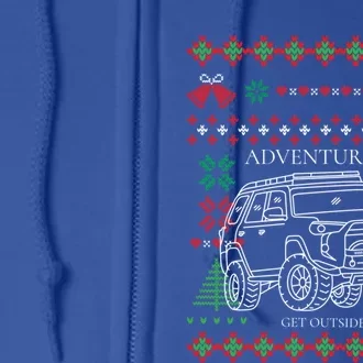 Adventure 101 Ugly Christmas 4runner Surf Gift Full Zip Hoodie