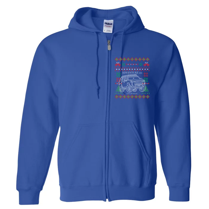 Adventure 101 Ugly Christmas 4runner Surf Gift Full Zip Hoodie