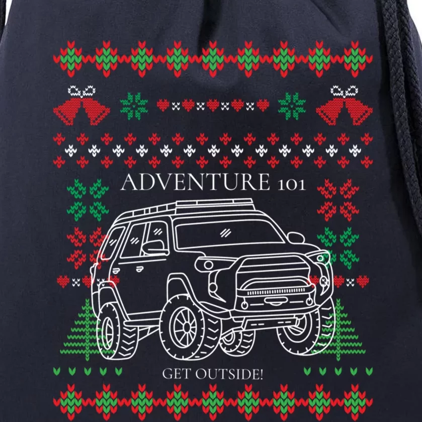 Adventure 101 Ugly Christmas 4runner Surf Gift Drawstring Bag