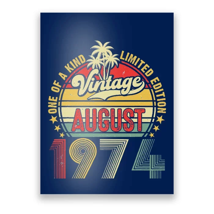 August 1974 Vintage 49 Year Old 49th Birthday Gift Women Poster