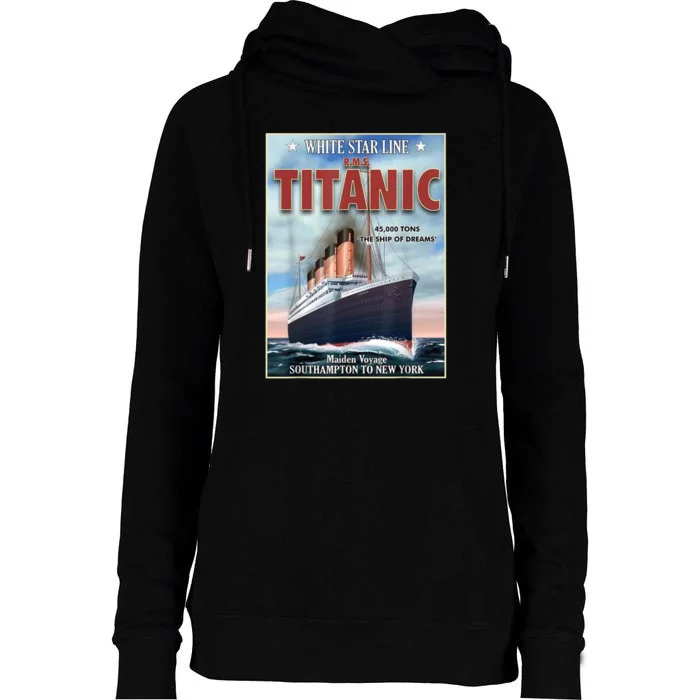 A 1912 Vintage Titanic Voyage Ship Cruise Vessel Womens Funnel Neck Pullover Hood