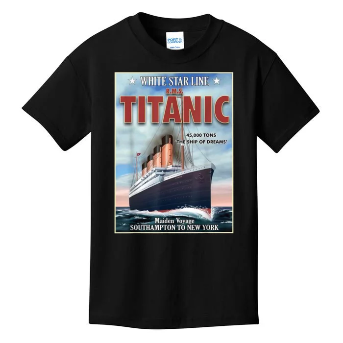 A 1912 Vintage Titanic Voyage Ship Cruise Vessel Kids T-Shirt ...