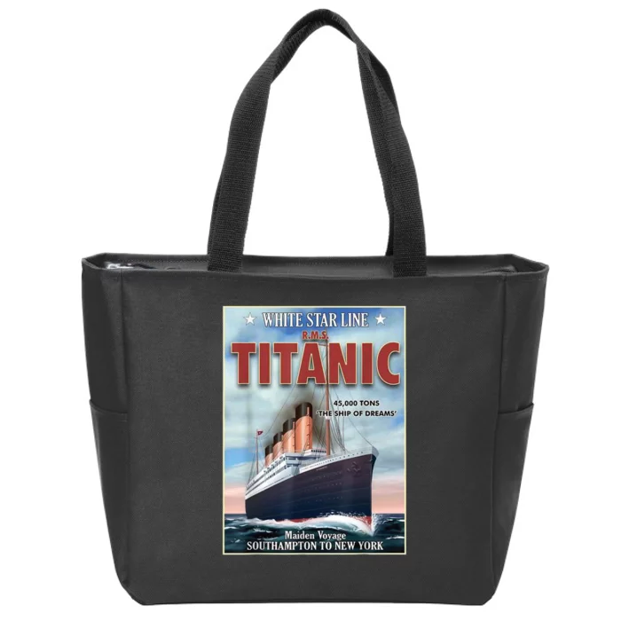 A 1912 Vintage Titanic Voyage Ship Cruise Vessel Zip Tote Bag