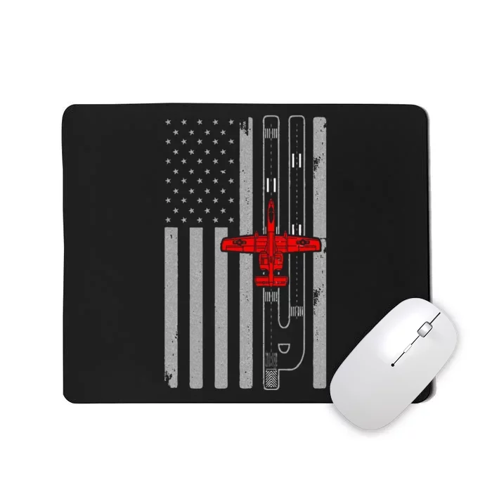 A 10 Warthog Airplane American Flag Runway A10 Thunderbird Mousepad