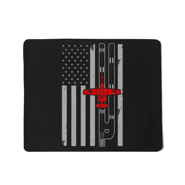 A 10 Warthog Airplane American Flag Runway A10 Thunderbird Mousepad