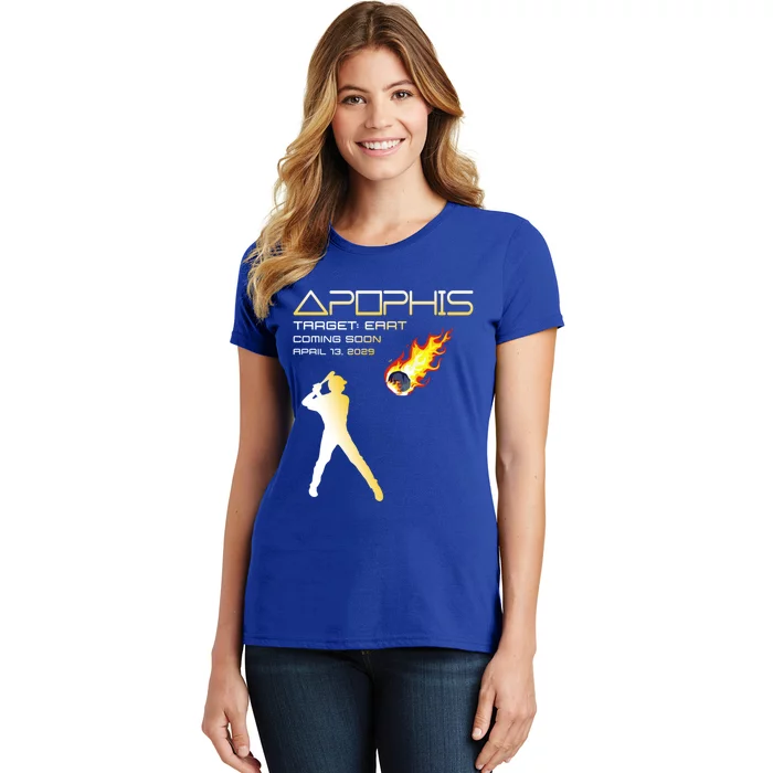 Apophis 2029 Asteroid 99942 Target Earth Baseball Player Gift Women's T-Shirt