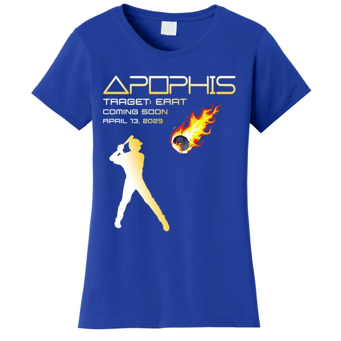 Apophis 2029 Asteroid 99942 Target Earth Baseball Player Gift Women's T-Shirt