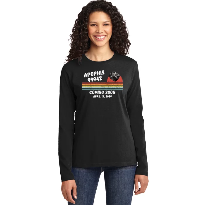 Apophis 2029 Asteroid 99942 Apophis April 13 2029 Funny Space Humor Comet Meteor Ladies Long Sleeve Shirt