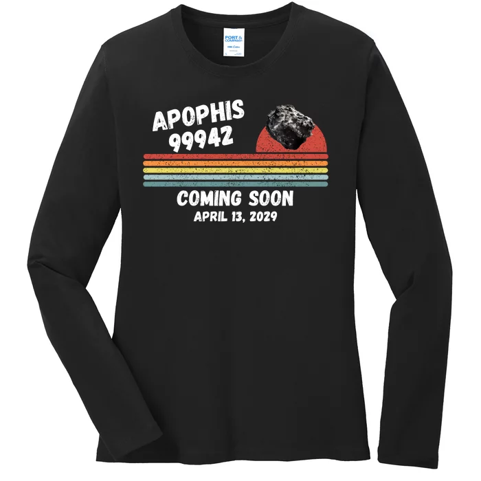 Apophis 2029 Asteroid 99942 Apophis April 13 2029 Funny Space Humor Comet Meteor Ladies Long Sleeve Shirt