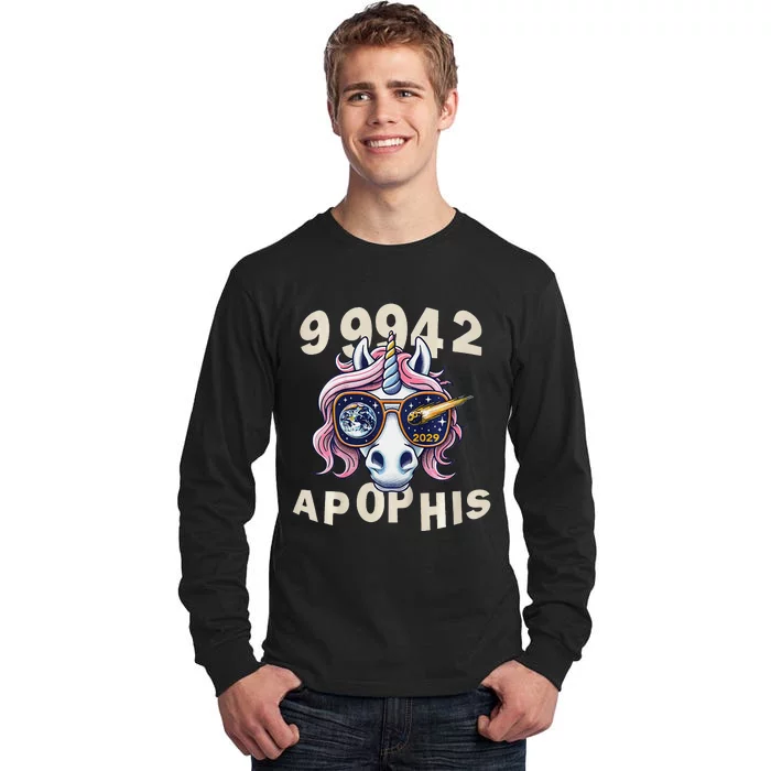 Asteroid 2029 Apophis Close Approach Cool Funny Unicorn Tall Long Sleeve T-Shirt