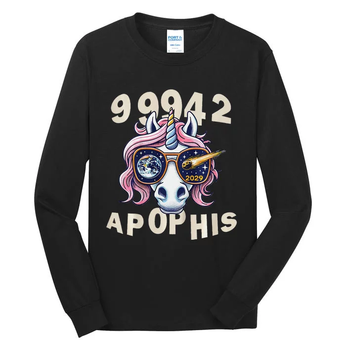 Asteroid 2029 Apophis Close Approach Cool Funny Unicorn Tall Long Sleeve T-Shirt