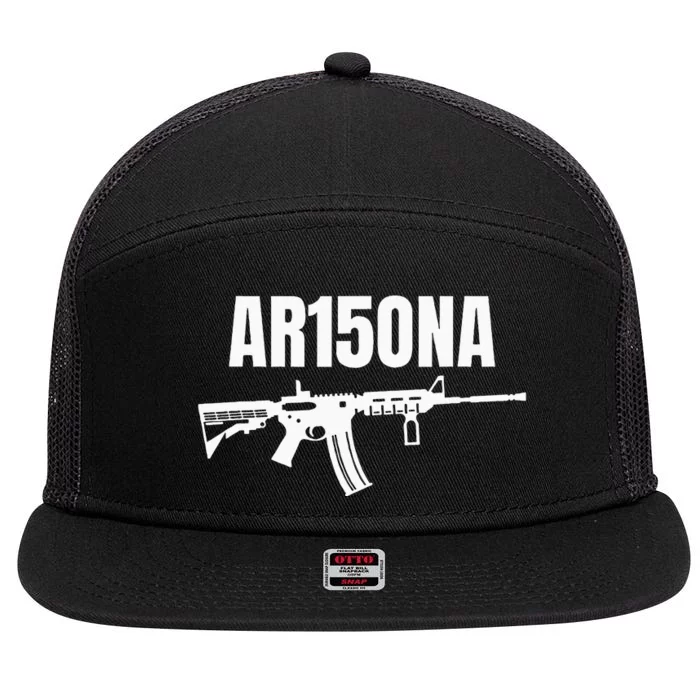 Ar15ona 2nd Amendment Ar 15 For Gun Owners 7 Panel Mesh Trucker Snapback Hat