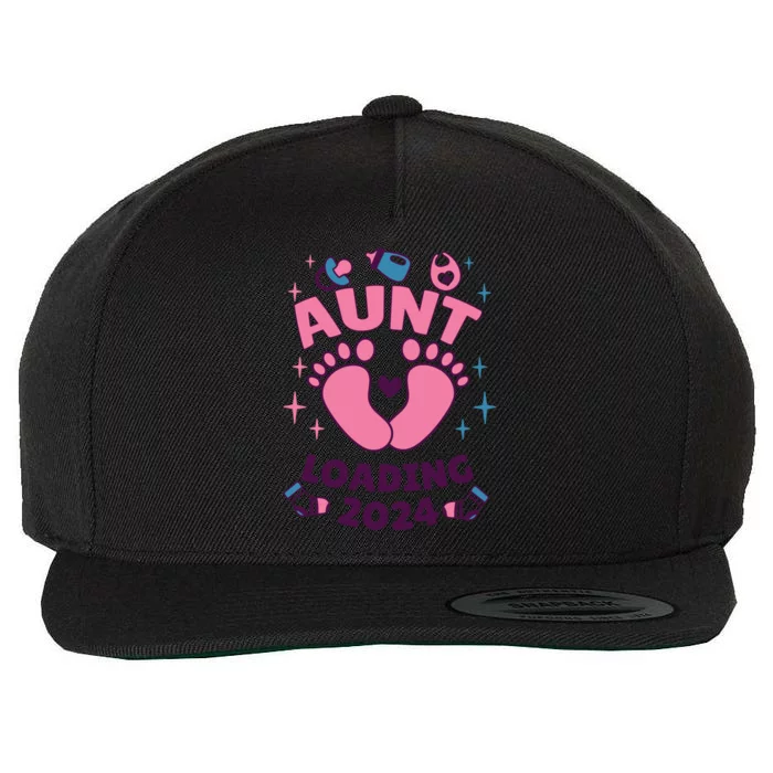 Aunt 2024 Aunt To Be Aunts Niece 2024 Aunt Loading Great Gift Wool Snapback Cap